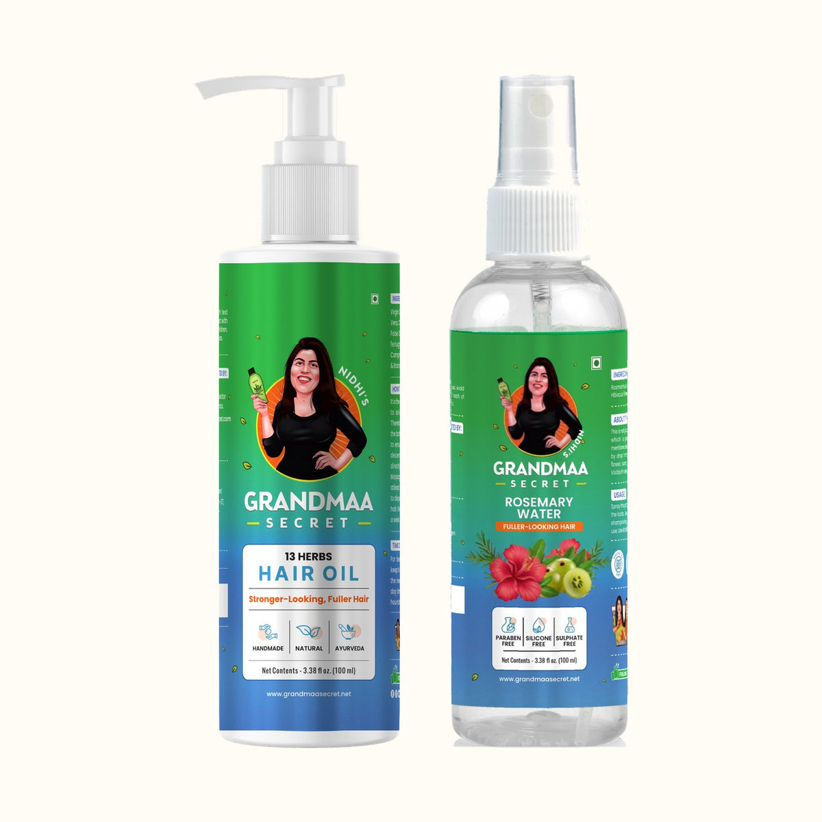 Grandmaa Secret 13 Herbs Hair Oil and Rosemary Water Ark